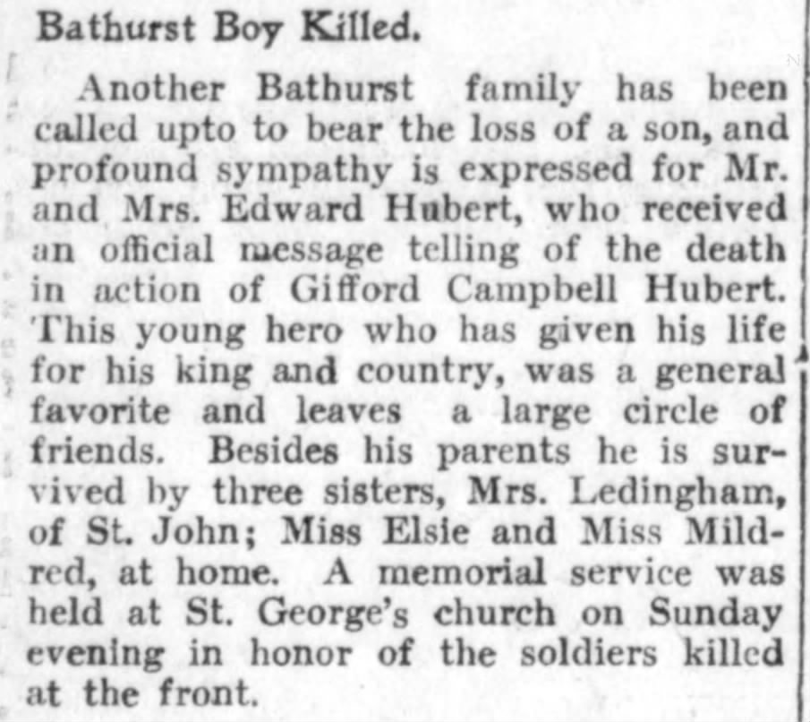Newspaper clipping– From the Saint John (New Brunswick) Daily Telegraph newspaper c.1916. Submitted for the project Operation Picture Me