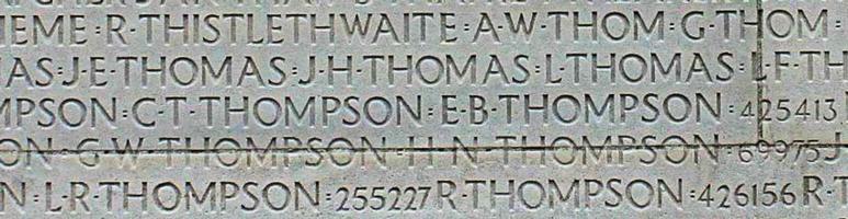 Memorial&ndash; His name as it is inscribed on the Vimy Memorial. Over 11,000 fallen Canadians having no known place of burial in France, are honoured on this Memorial. He was discovered and exhumed at a later date and now rests in a marked grave.May they never be forgotten. (J. Stephens)