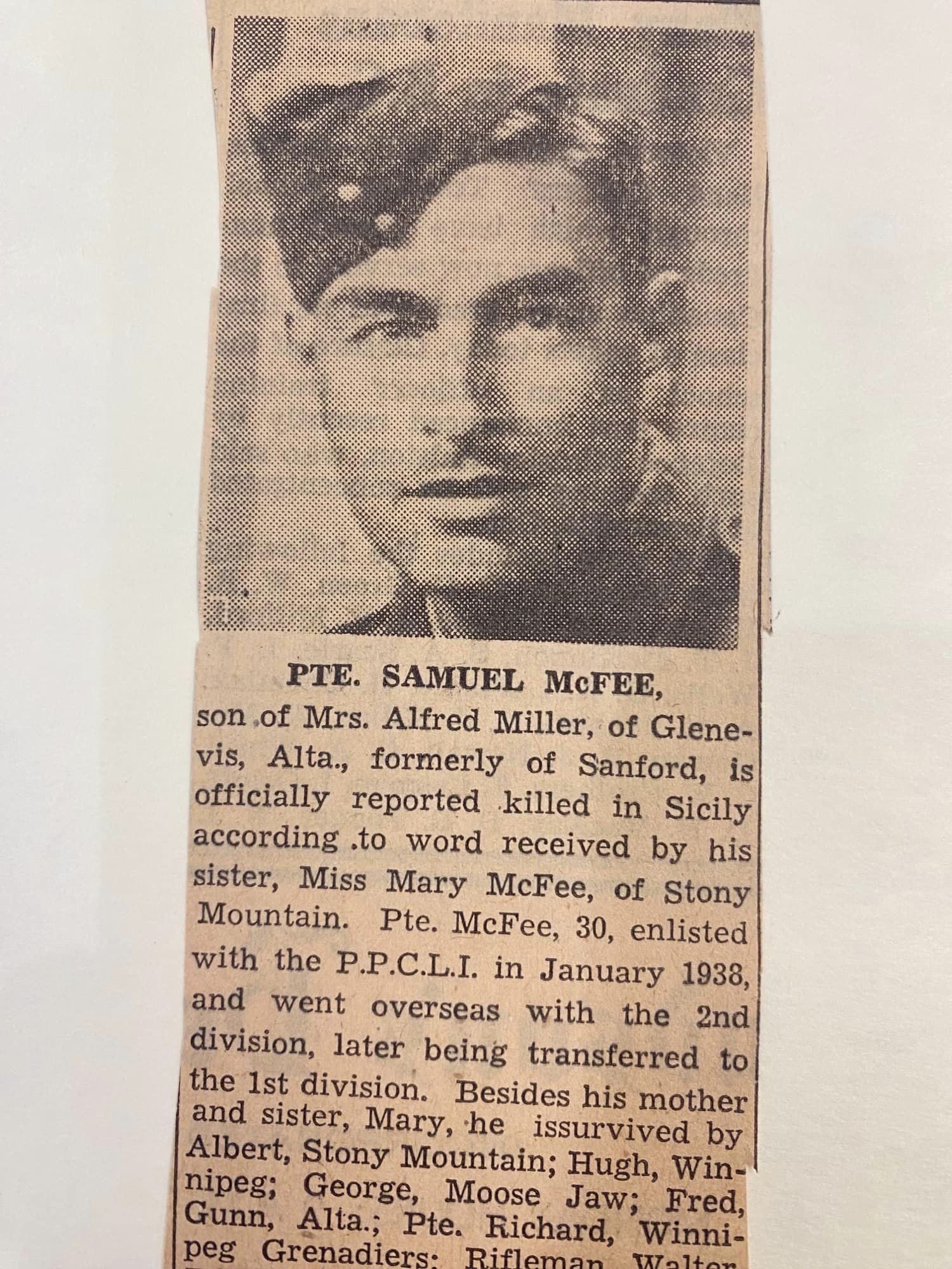 Newspaper clipping– Submitted for the project Operation Picture Me