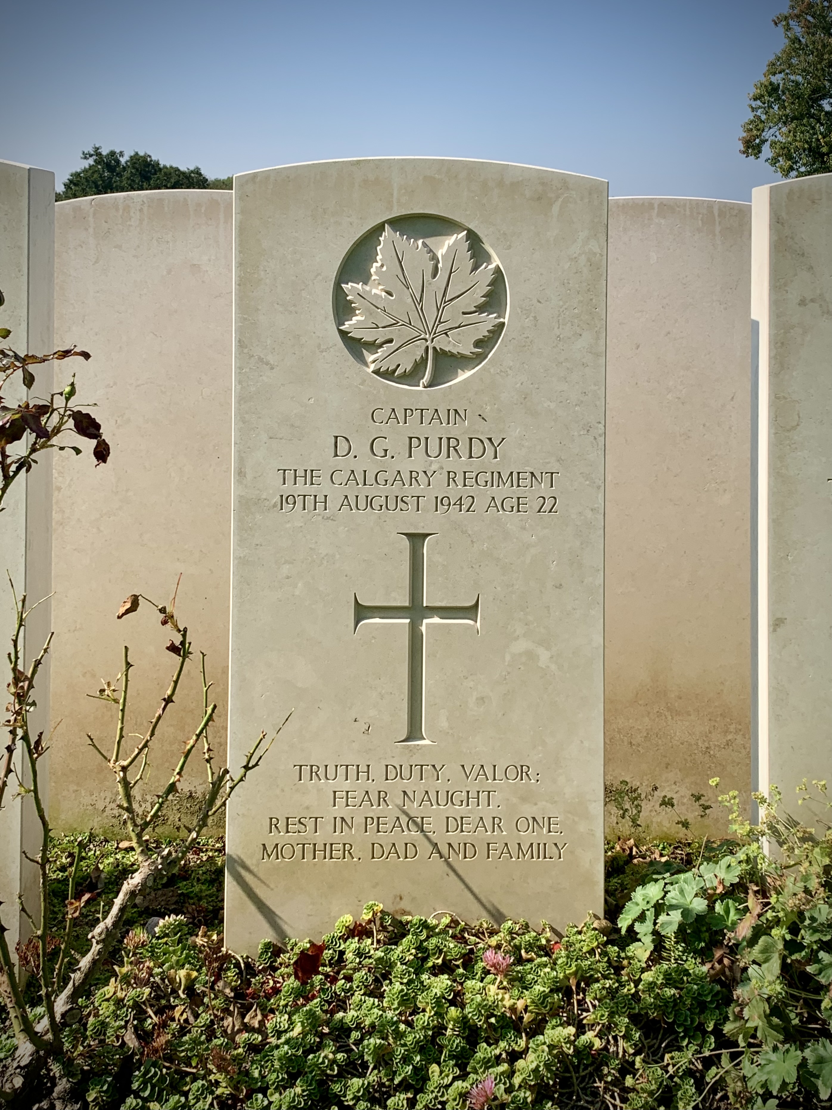 Grave Marker– From my visit to the Canadian War Cemetery in Dieppe, France on September 19, 2024.