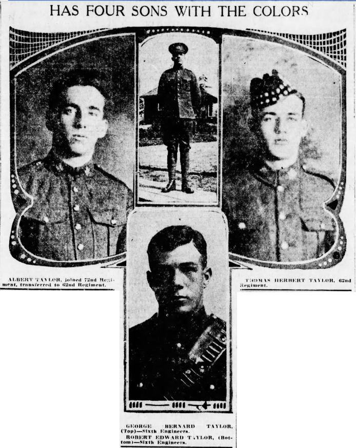 Newspaper clipping– This clipping shows a different photo of Albert than the other clipping. From the Vancouver World newspaper c.1916. Submitted for the project Operation Picture Me