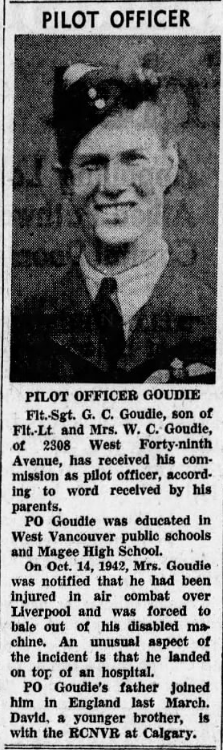 Photo of William Couper Goudie– This the son of William Goudie. Submitted for the project Operation Picture Me