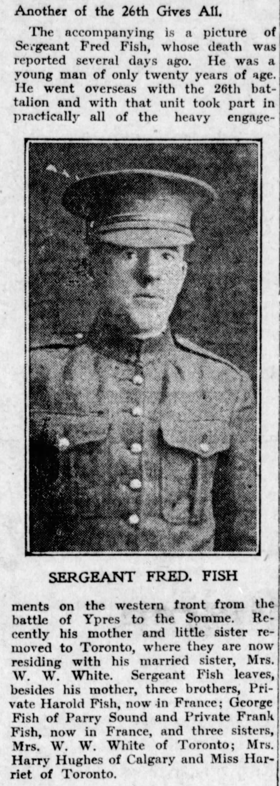 Newspaper clipping– From the Saint John (New Brunswick) Daily Telegraph newspaper c.1917. Submitted for the project Operation Picture Me