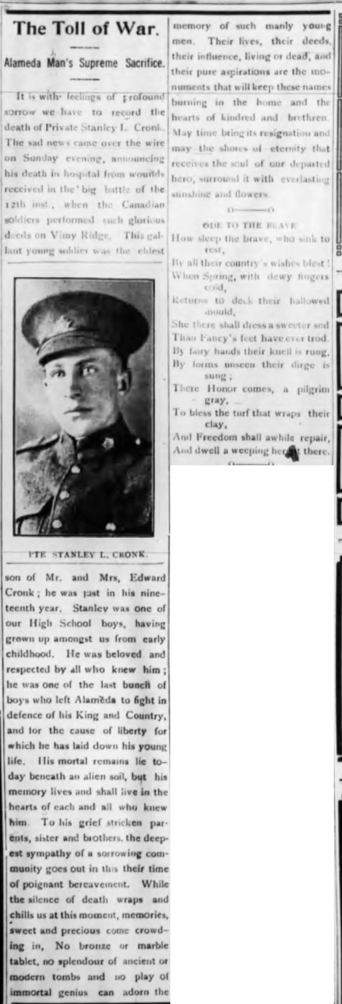 Newspaper clipping– Submitted for the project Operation Picture Me