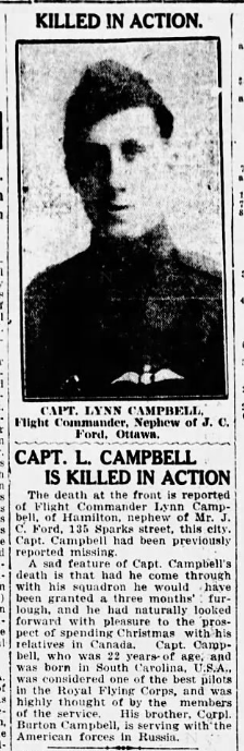 Newspaper clipping– From the Ottawa Citizen newspaper c.1918. Submitted for the project Operation Picture Me
