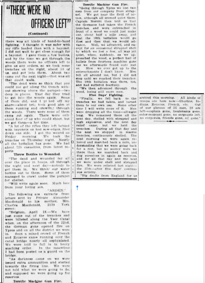 Newspaper clipping– From the Vancouver World newspaper c.1915. Submitted for the project Operation Picture Me